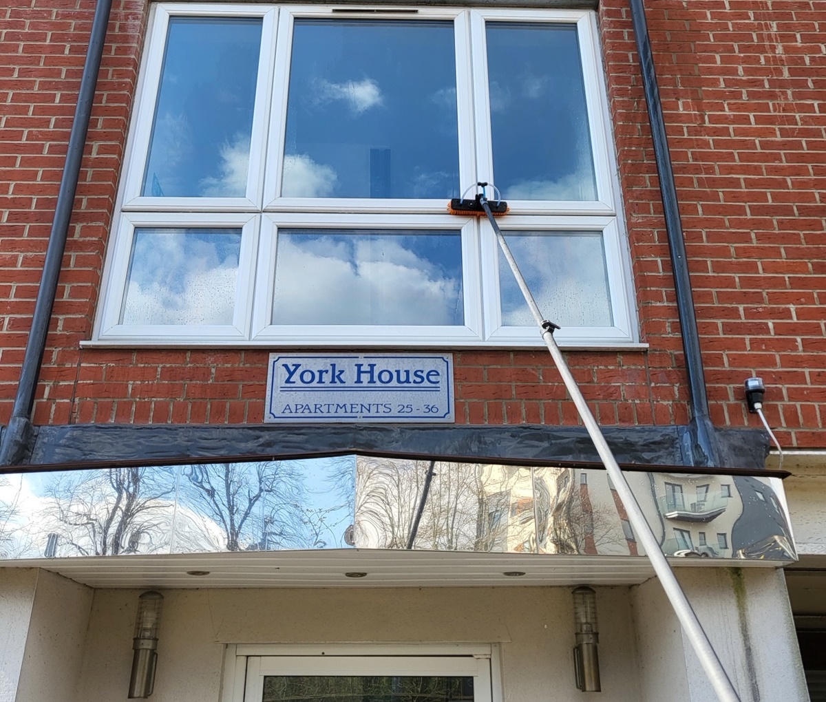 Water fed pole system